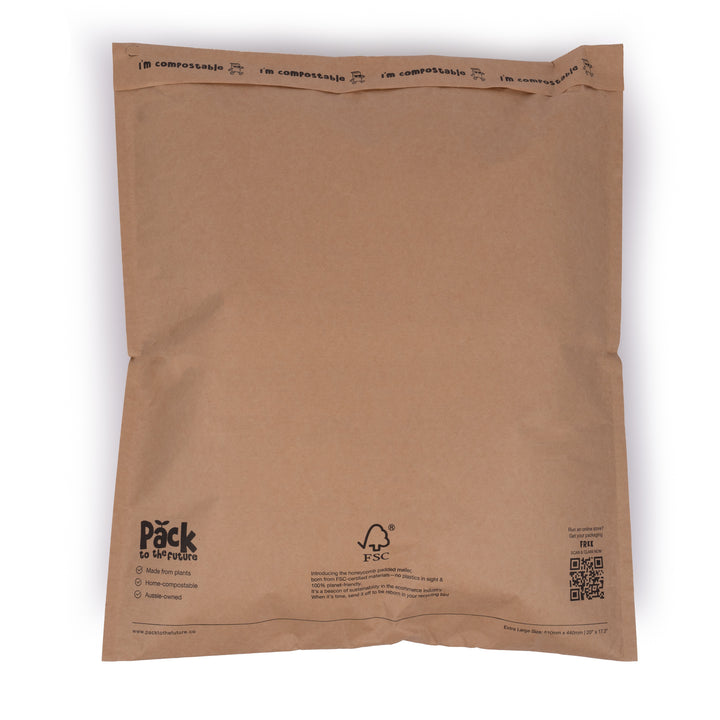 X-Large Honeycomb Padded Mailer Bags - 100% Compostable - Pack to the Future