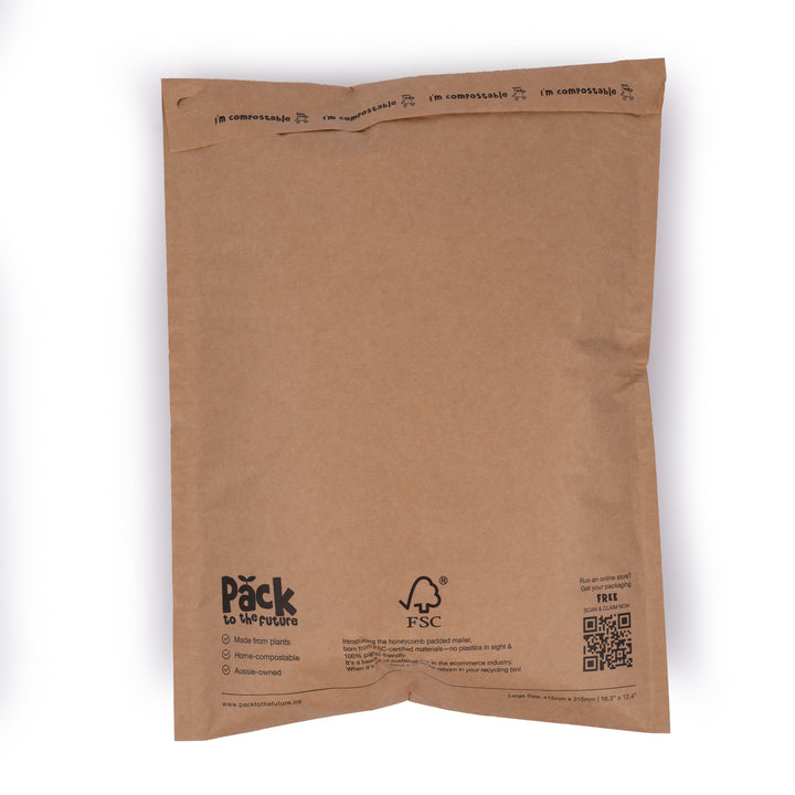 Large Honeycomb Padded Mailer Bags - 100% Compostable - Pack to the Future