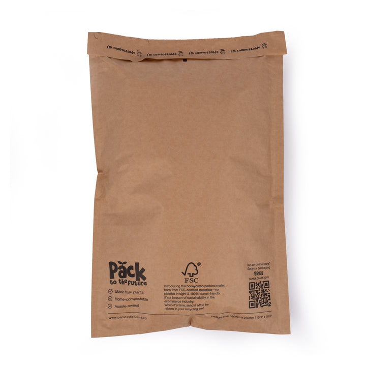 Medium Honeycomb Padded Mailer Bags - 100% Compostable - Pack to the Future