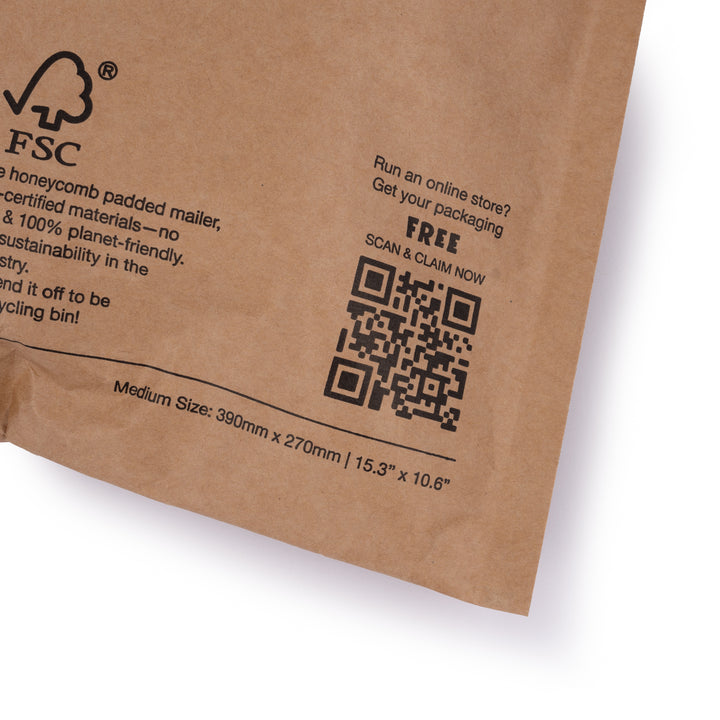 Medium Honeycomb Padded Mailer Bags - 100% Compostable - Pack to the Future