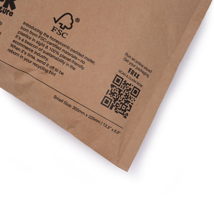 Small Honeycomb Padded Mailer Bags - 100% Compostable - Pack to the Future