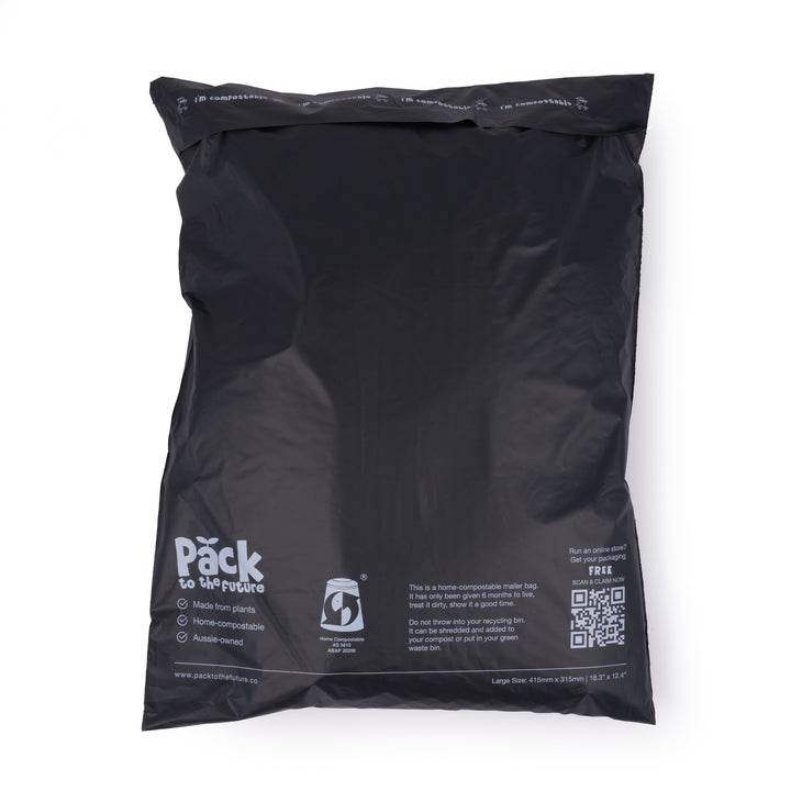 Large Black Compostable Mailer - Pack to the Future