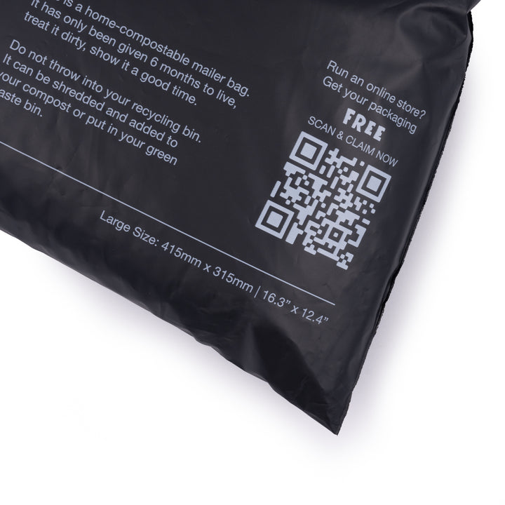 Large Black Compostable Mailer - Pack to the Future