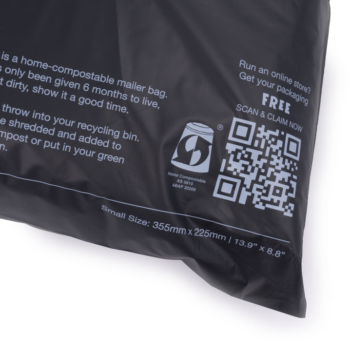 Small Black Compostable Mailer - Pack to the Future